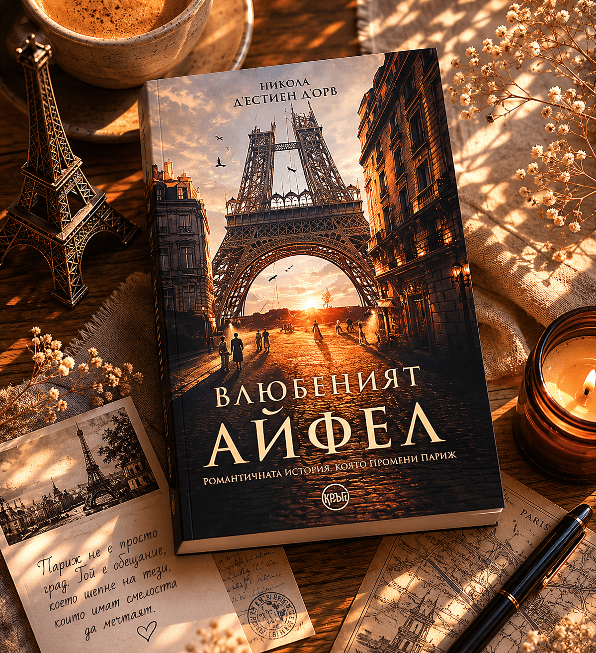 Изображение на книгата "Влюбеният Айфел" в стил bookstagram