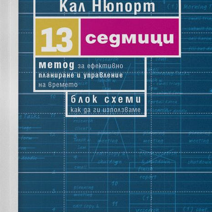 Предна корица на книгата 13 седмици - Метод за ефективно планиране и управление на времето на Кал Нюпорт