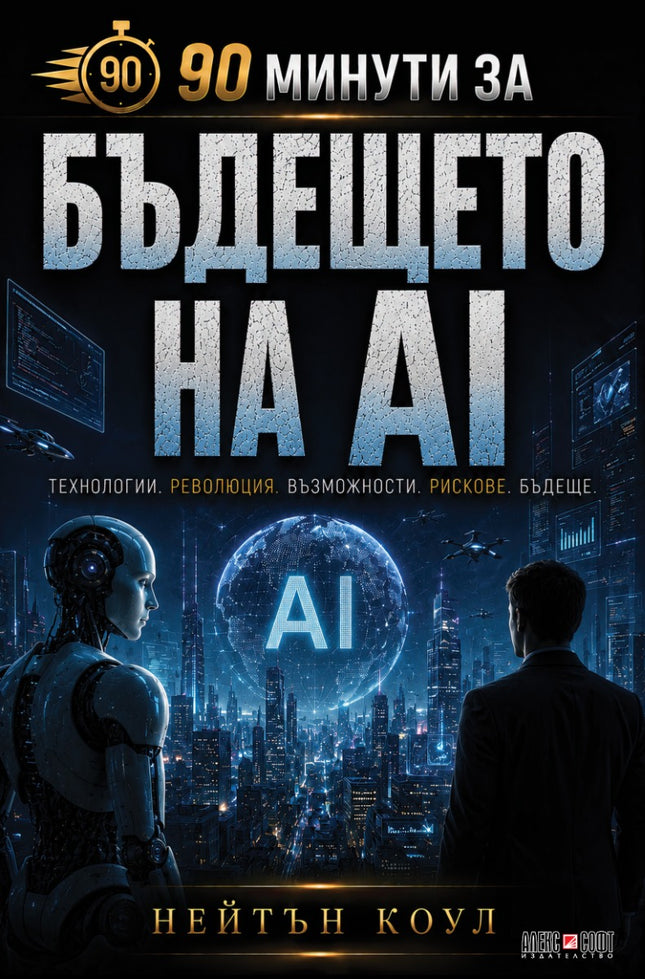 Предна корица на книгата 90 минути за Бъдещето на AI на Нейтън Коул