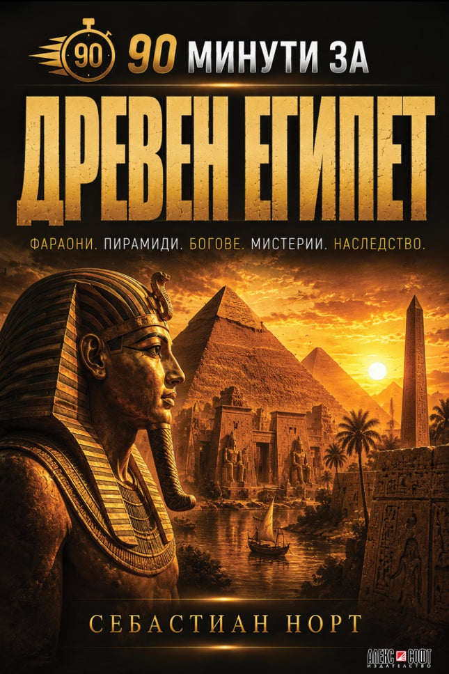 Предна корица на книгата 90 минути за Древен Египет на Себастиан Норт