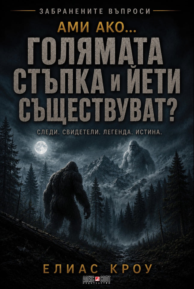 Предна корица на книгата Ами ако… Голямата стъпка и Йети съществуват на Елиас Кроу